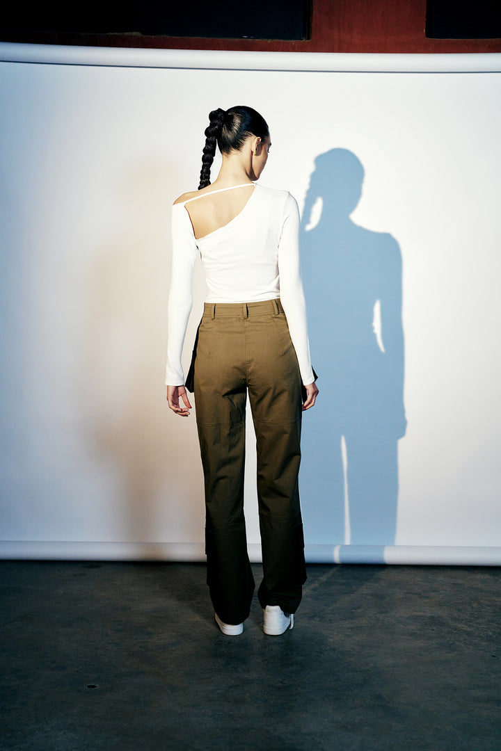 Olive green fly away pocket pants