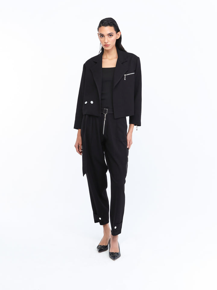 Black & silver zipper set