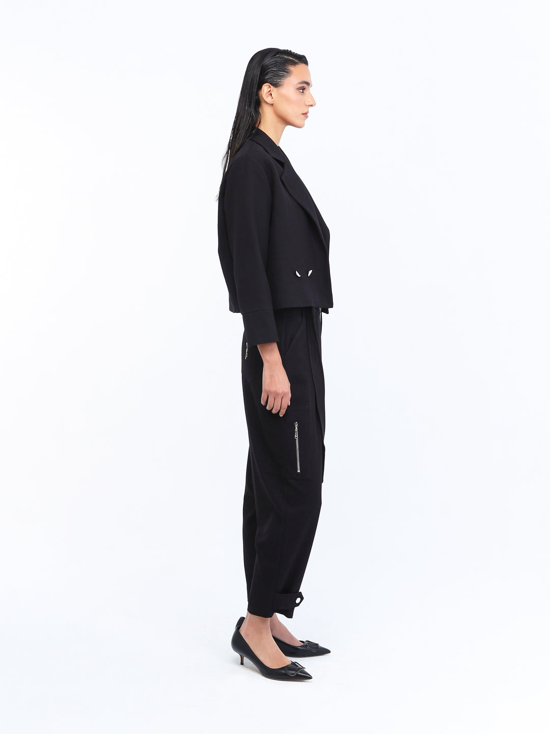 Black & silver zipper set