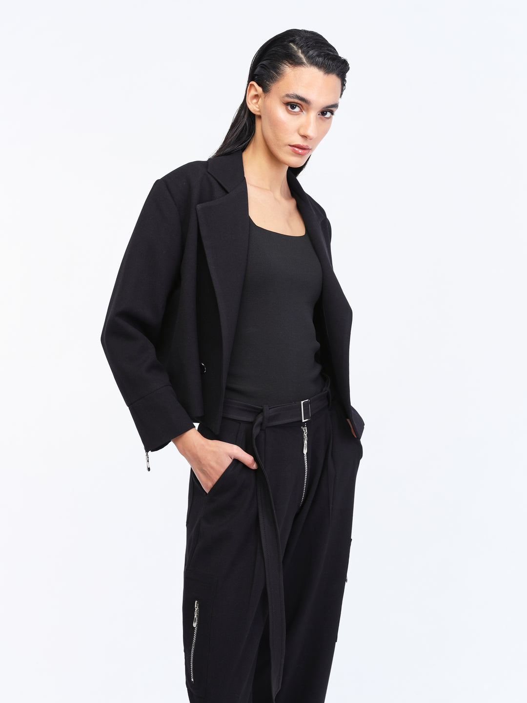Black & silver zipper set