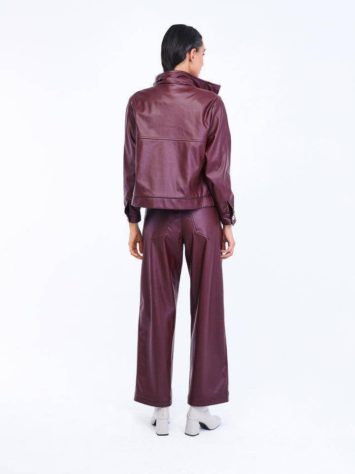 Maroon leather set