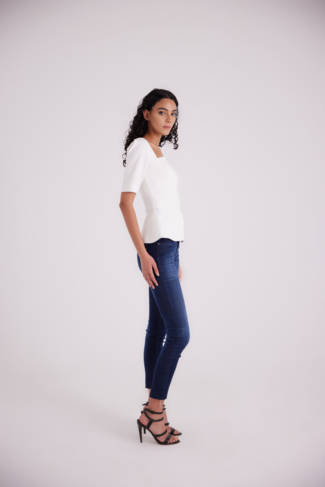 White zipped up top