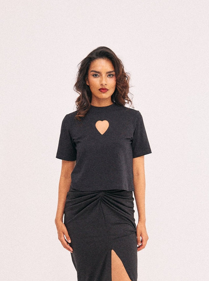 Black top with heart cut out
