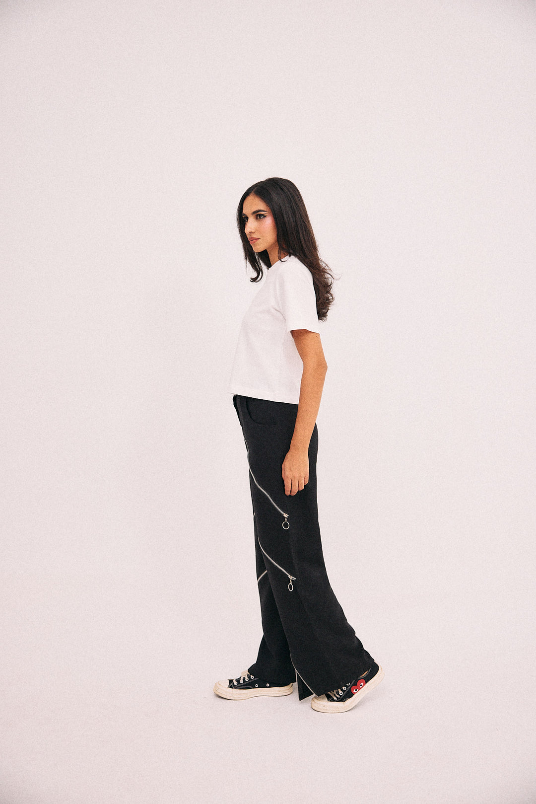 Black zipper pants