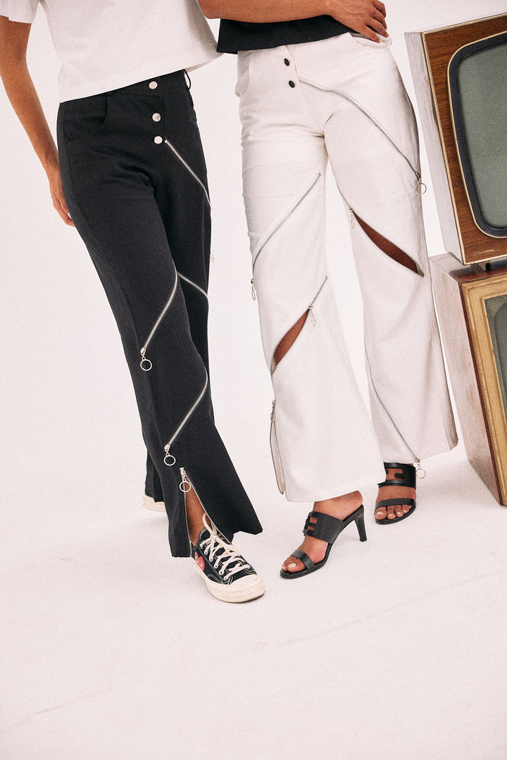 Black zipper pants