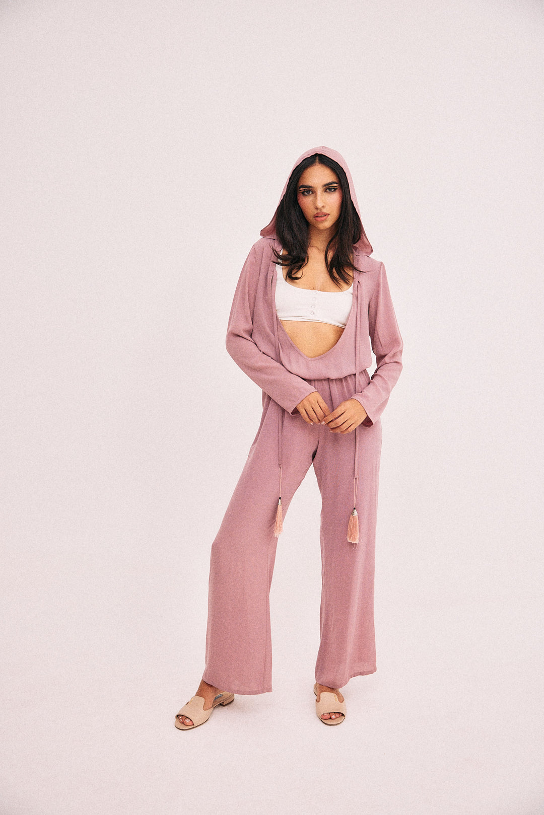 Day or night jumpsuit in dark pink