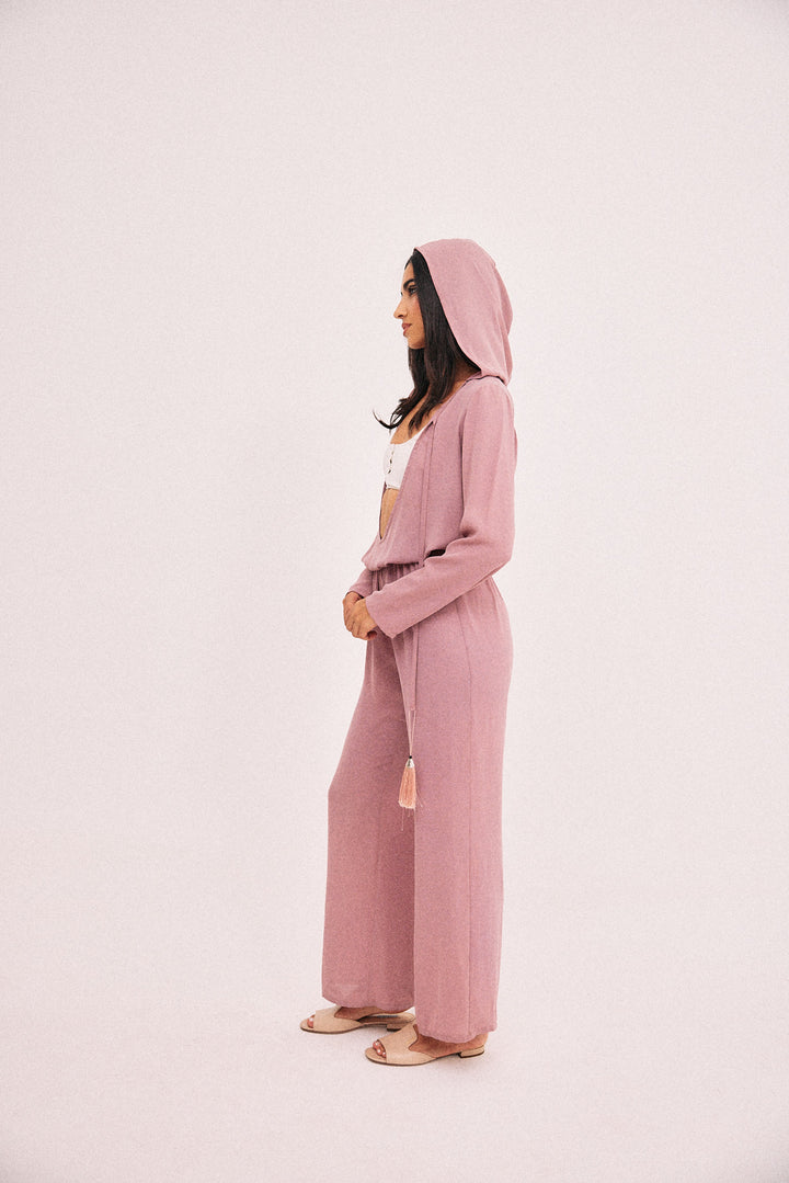 Day or night jumpsuit in dark pink