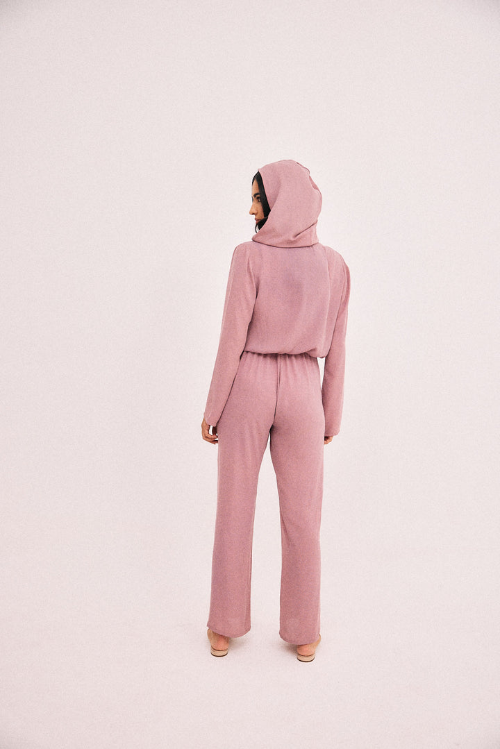 Day or night jumpsuit in dark pink