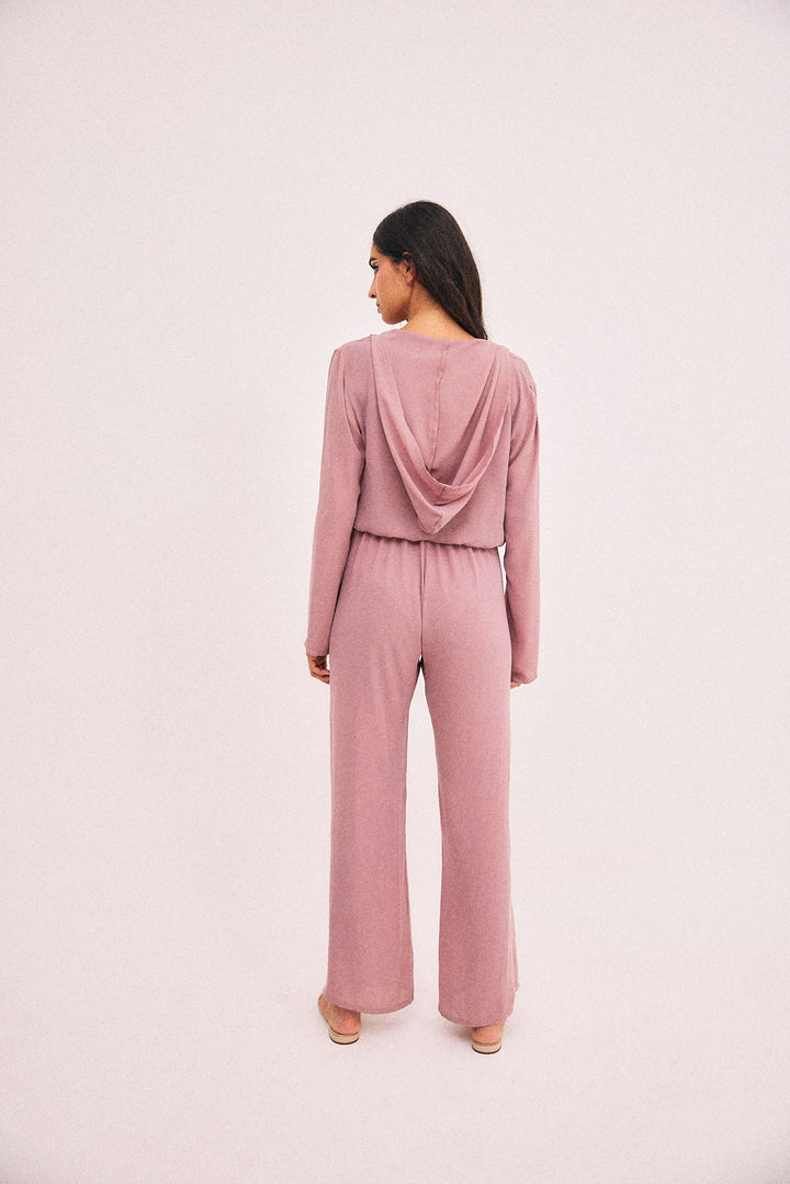 Day or night jumpsuit in dark pink