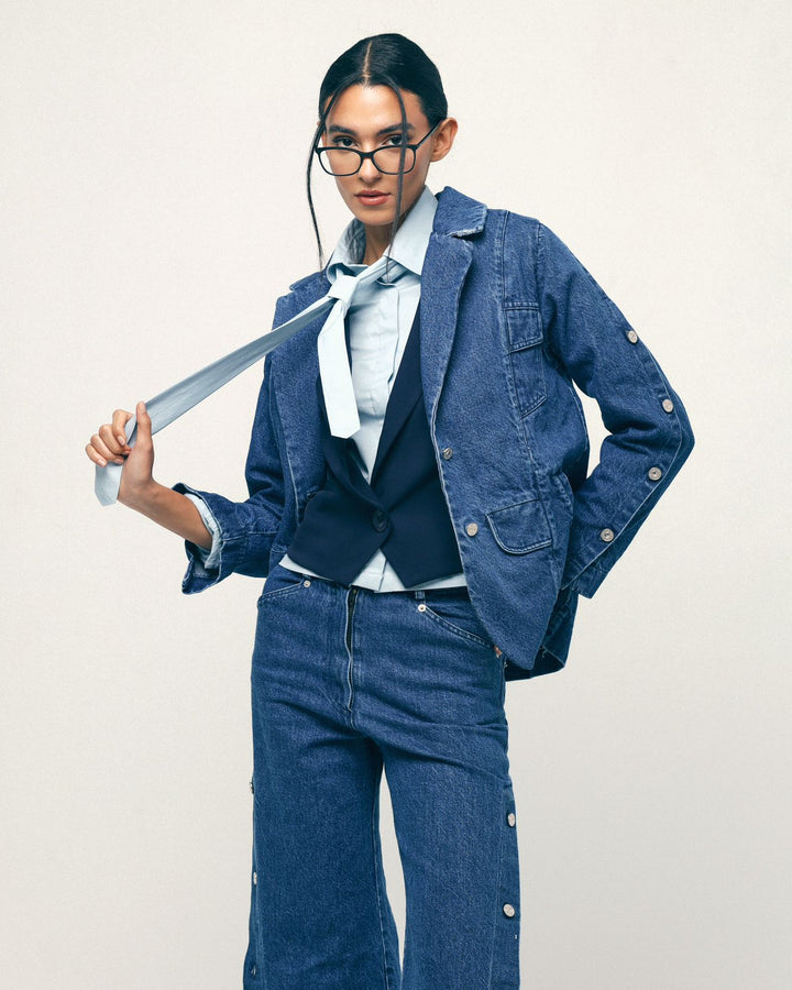 Baby blue shirt and tie
